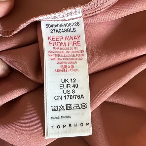 Topshop Tiered Satin Maxi Skirt Size 8 Pull On Feminine Girly Fairy Dusty Rose - Picture 8 of 11